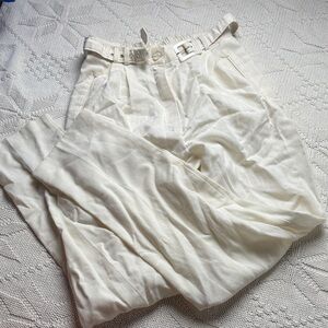 Vintage White Pleated Trousers